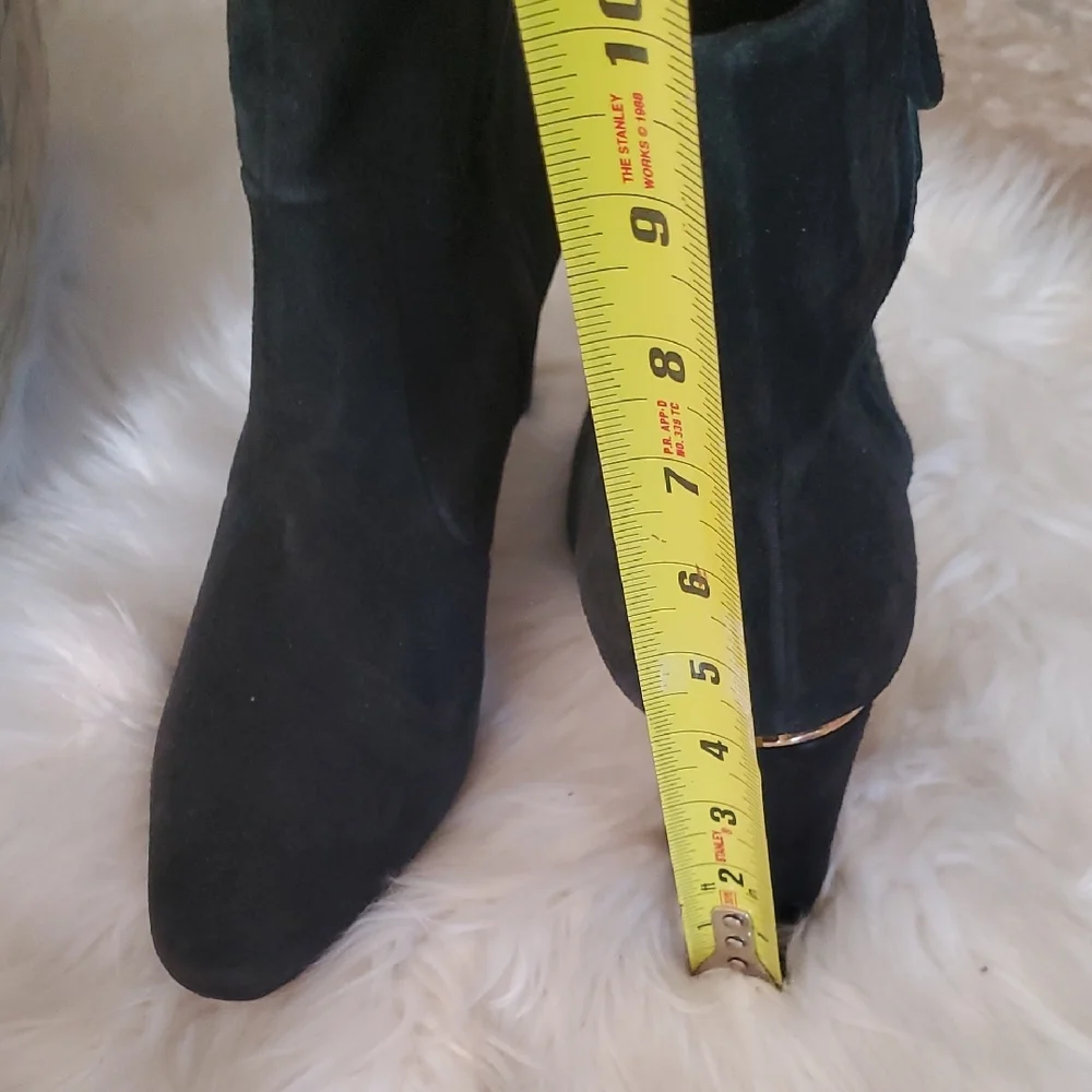 Brian Atwood Black Ankle Booties with Suede Finish - Picture 11 of 12